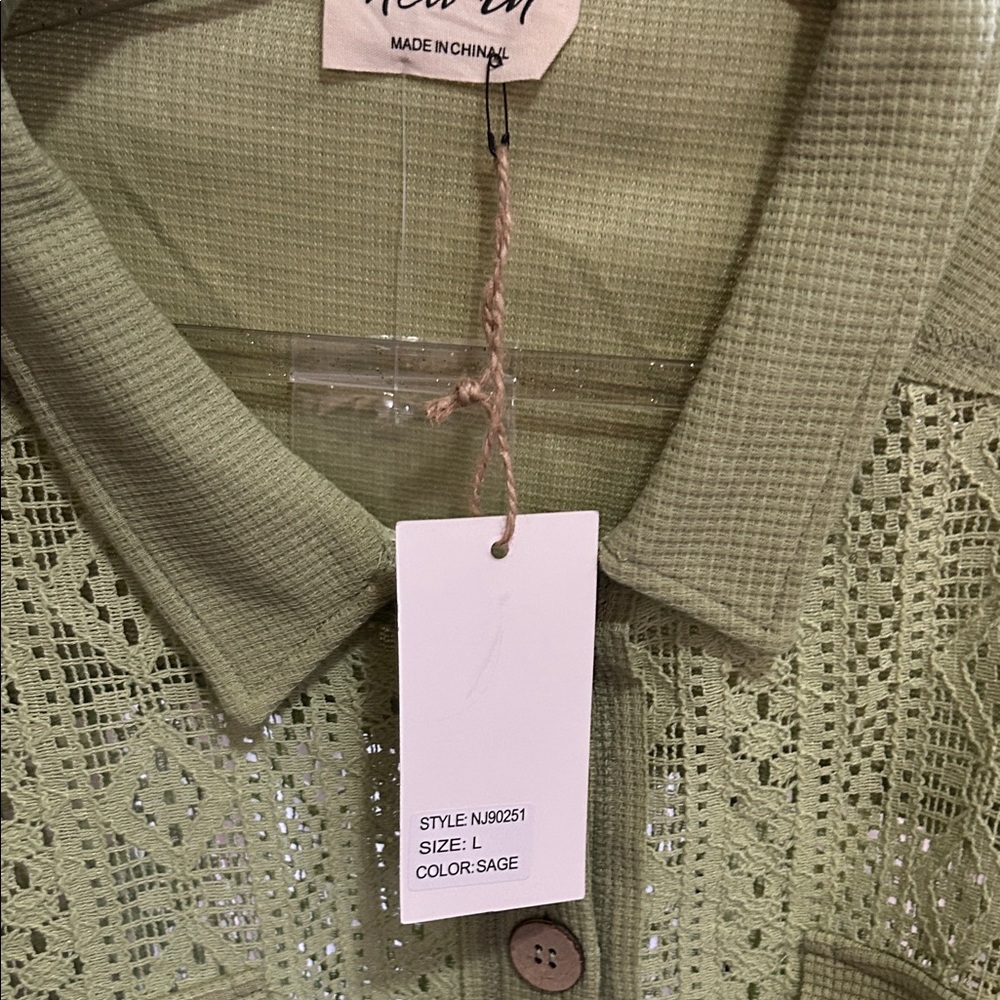 New In Sage Green Lace Jacket - Picture 2 of 5